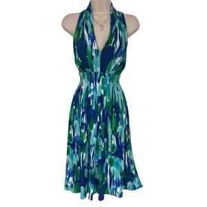 Size 14 CALVIN KLEIN WATERCOLOR FLORAL PRINT MIDI DRESS Spring Summer Wedding